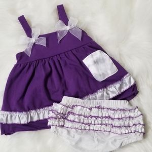 Girls New Grape Swing Top Bloomer Set
